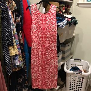 Tart Midi Red White Print Dress